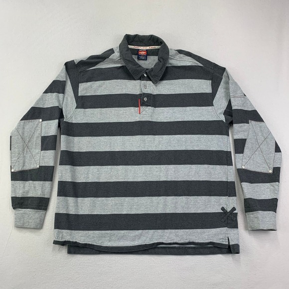 Pure Playaz Other - VTG Pure Playaz Rugby Shirt Mens 2XL Prison Stripe Y2K Hip Hop Streetwear Casual